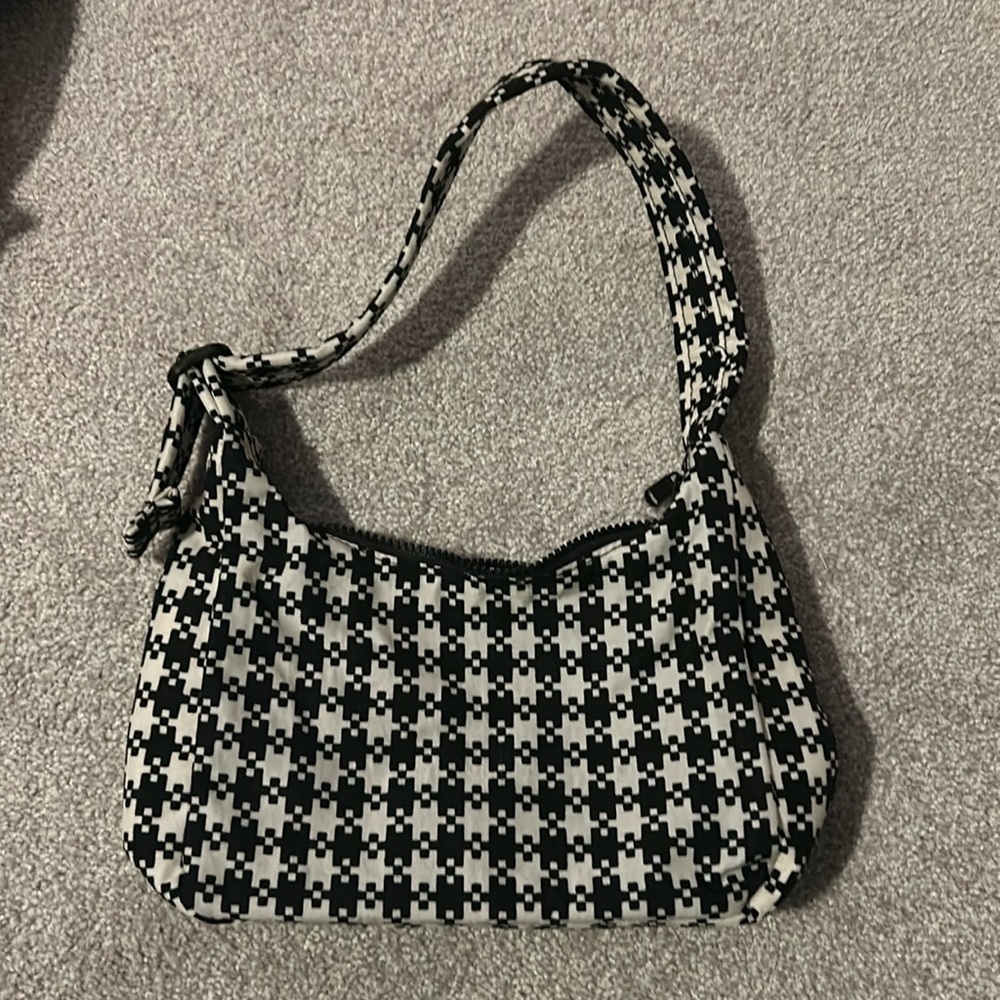 BAGGU mini nylon shoulder bag houndstooth